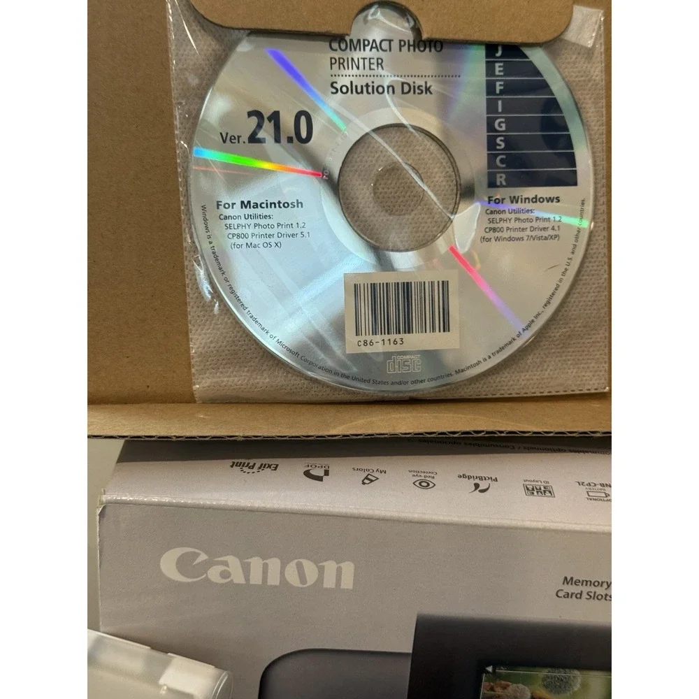 Canon SELPHY‎ CP800 Compact Photo Printer Bundle with Box and Accessories